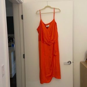 A+ by Anthro Midi Slip Dress in Tangerine